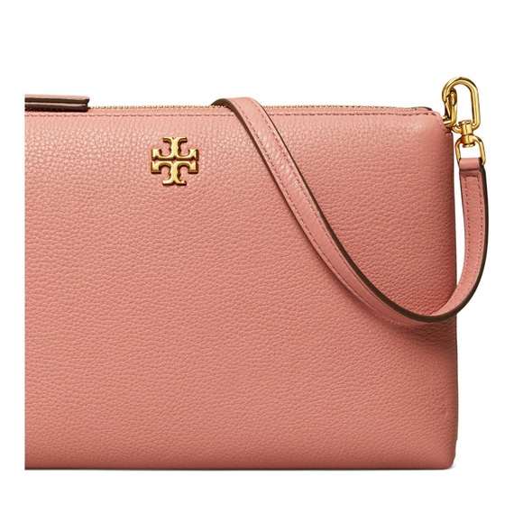 Tory Burch Kira Pebbled Wallet Crossbody In Pink Magnolia NWT - Picture 3 of 12